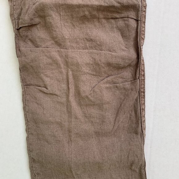 James Perse Soft Drape Pants Women Cargo Pigment Brown 100% Linen Drawstring NWT - Picture 6 of 15